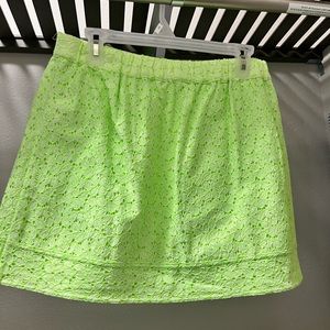JCrew Green Lace Skirt